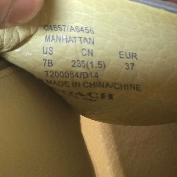 COACH Manhattan Heeled Sandal Pump Womens Sz 7 Leather Grey Open Toe Ankle Strap - Picture 6 of 9